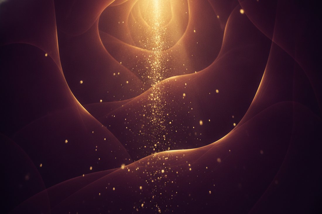Warm golden light radiating through deep plum