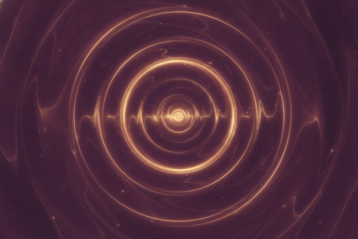 Gentle ripples of golden healing energy across deep plum
